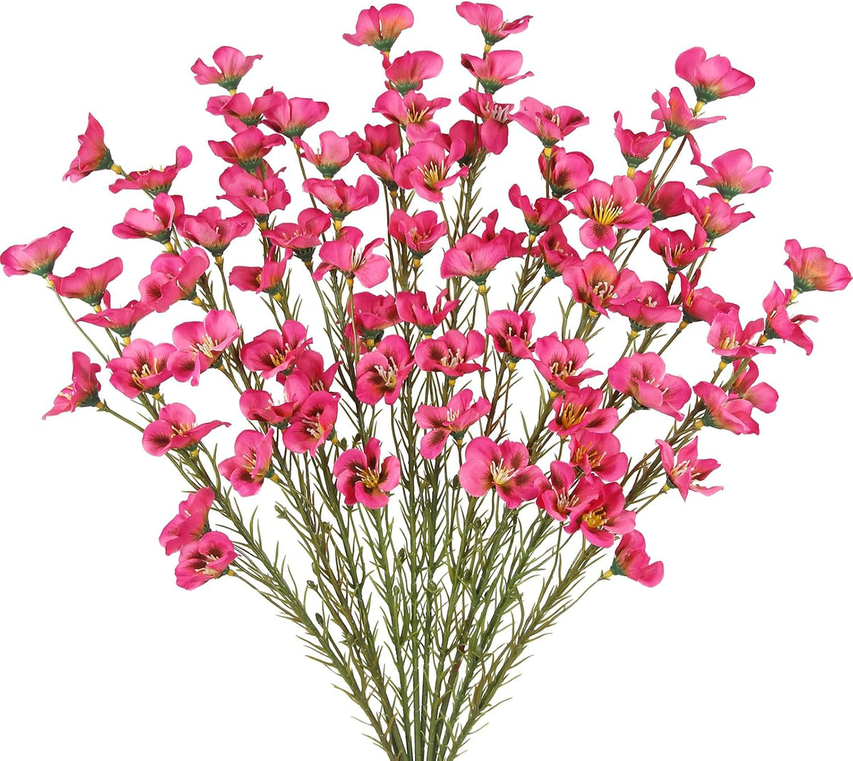 10 Pcs Artificial Wildflowers with Stems Bulk Silk Spring Flowers 21 Inch Fake Forsythia Branches White Faux Wildflowers Floral Arrangements for Home Decor Indoor Outdoor Wedding Centerpieces