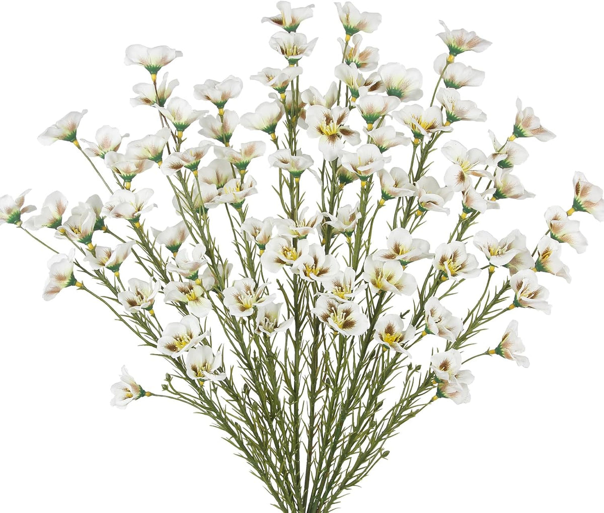 10 Pcs Artificial Wildflowers with Stems Bulk Silk Spring Flowers 21 Inch Fake Forsythia Branches White Faux Wildflowers Floral Arrangements for Home Decor Indoor Outdoor Wedding Centerpieces