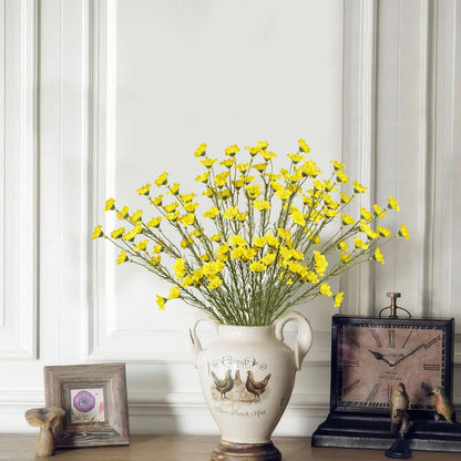 10 Pcs Artificial Wildflowers with Stems Bulk Silk Spring Flowers 21 Inch Fake Forsythia Branches White Faux Wildflowers Floral Arrangements for Home Decor Indoor Outdoor Wedding Centerpieces
