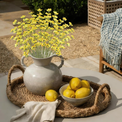 10 Pcs Artificial Wildflowers with Stems Bulk Silk Spring Flowers 21 Inch Fake Forsythia Branches White Faux Wildflowers Floral Arrangements for Home Decor Indoor Outdoor Wedding Centerpieces