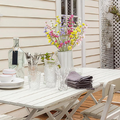 10 Pcs Artificial Wildflowers with Stems Bulk Silk Spring Flowers 21 Inch Fake Forsythia Branches White Faux Wildflowers Floral Arrangements for Home Decor Indoor Outdoor Wedding Centerpieces