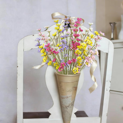 10 Pcs Artificial Wildflowers with Stems Bulk Silk Spring Flowers 21 Inch Fake Forsythia Branches White Faux Wildflowers Floral Arrangements for Home Decor Indoor Outdoor Wedding Centerpieces