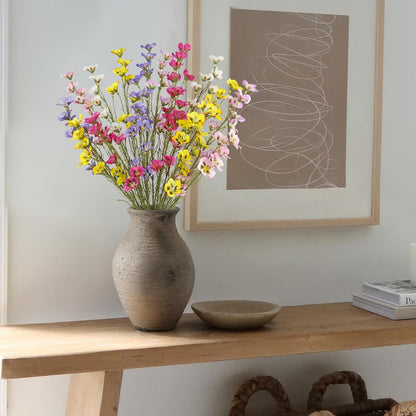 10 Pcs Artificial Wildflowers with Stems Bulk Silk Spring Flowers 21 Inch Fake Forsythia Branches White Faux Wildflowers Floral Arrangements for Home Decor Indoor Outdoor Wedding Centerpieces