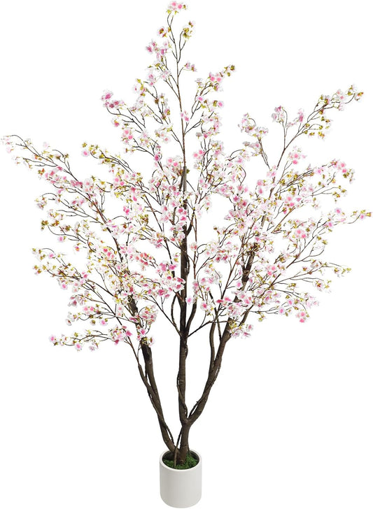 Artificial Cherry Blossom Tree 6FT, Pink Faux Floor Tree