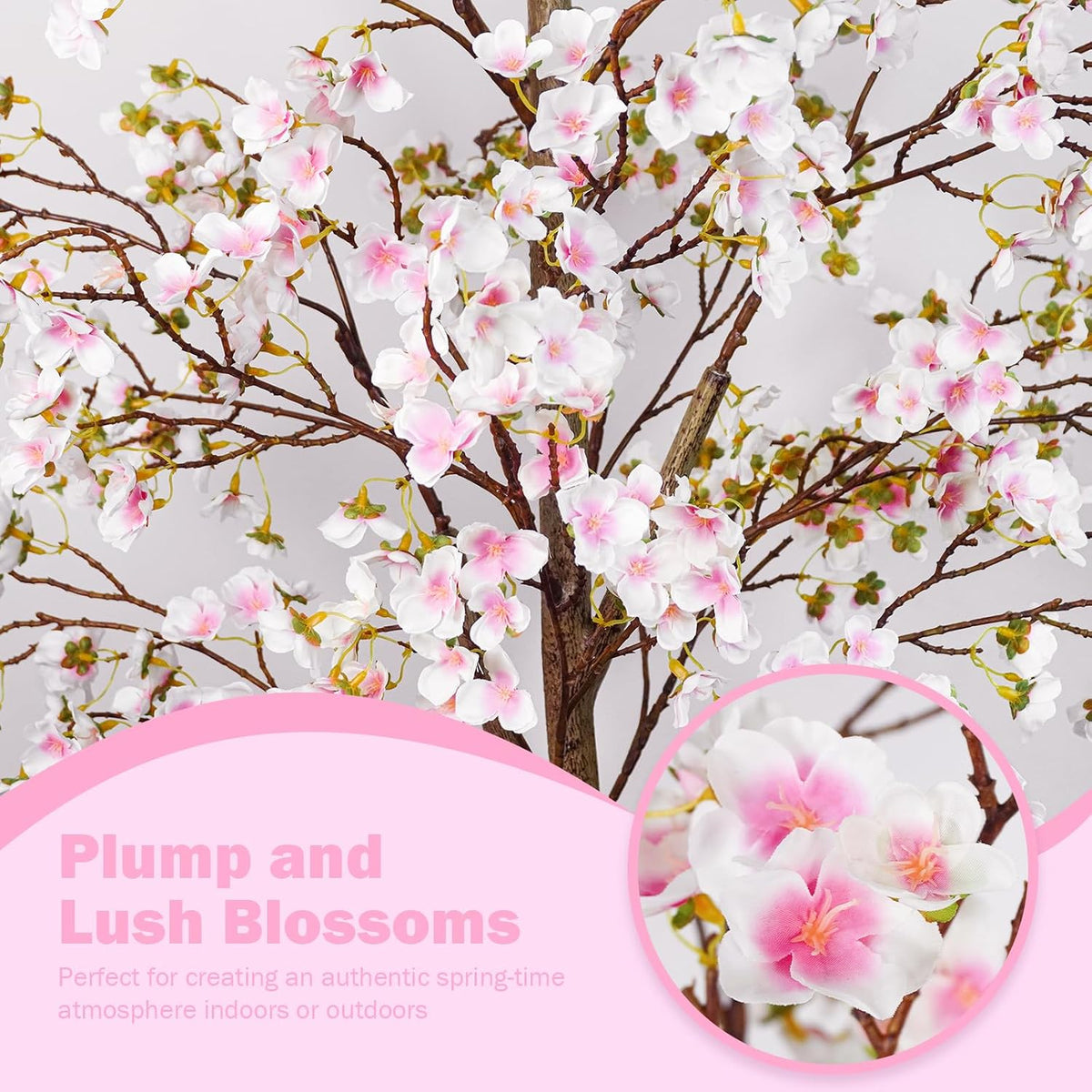 Artificial Cherry Blossom Tree 6FT, Pink Faux Floor Tree