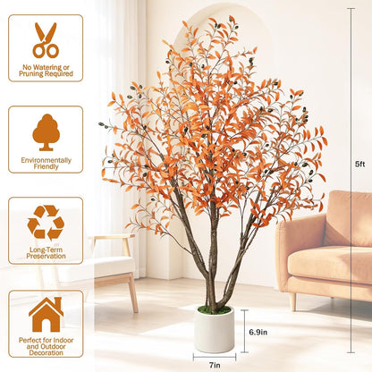 Artificial Cherry Blossom Tree 6FT, Pink Faux Floor Tree
