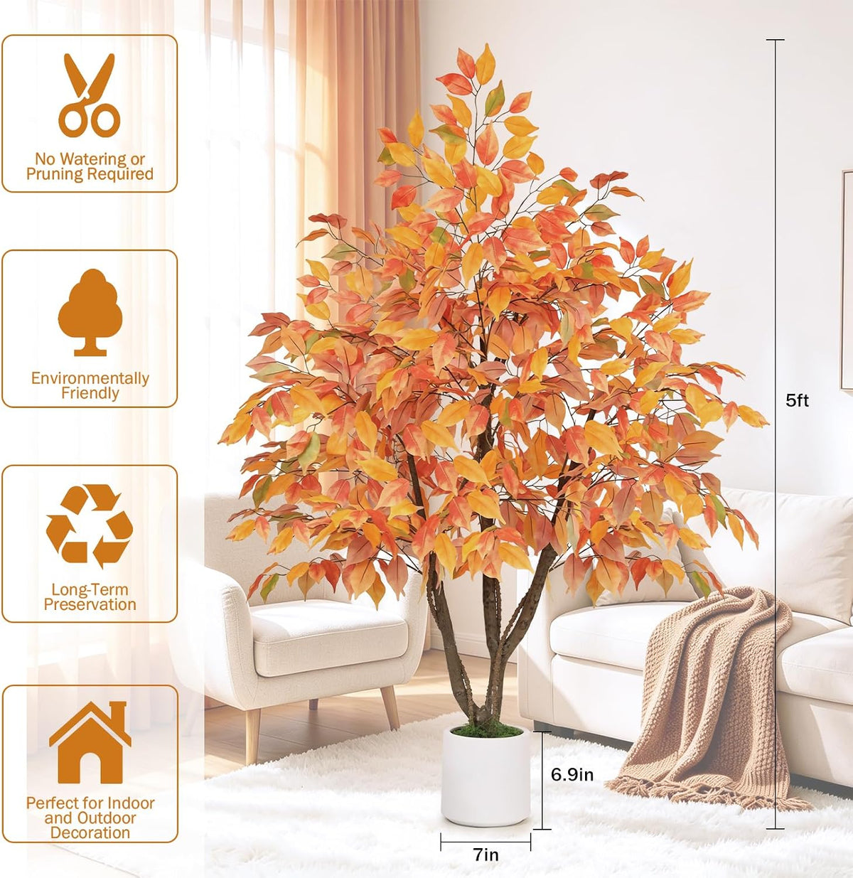 Artificial Cherry Blossom Tree 6FT, Pink Faux Floor Tree