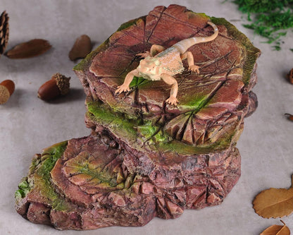 Turtle Basking Climbing Platform Aquarium Fish Tank Ornament Reptile Climbing Ramp Decorations for Salamanders Amphibians Newts, Terrace Tortoise Resting - SandyBrown