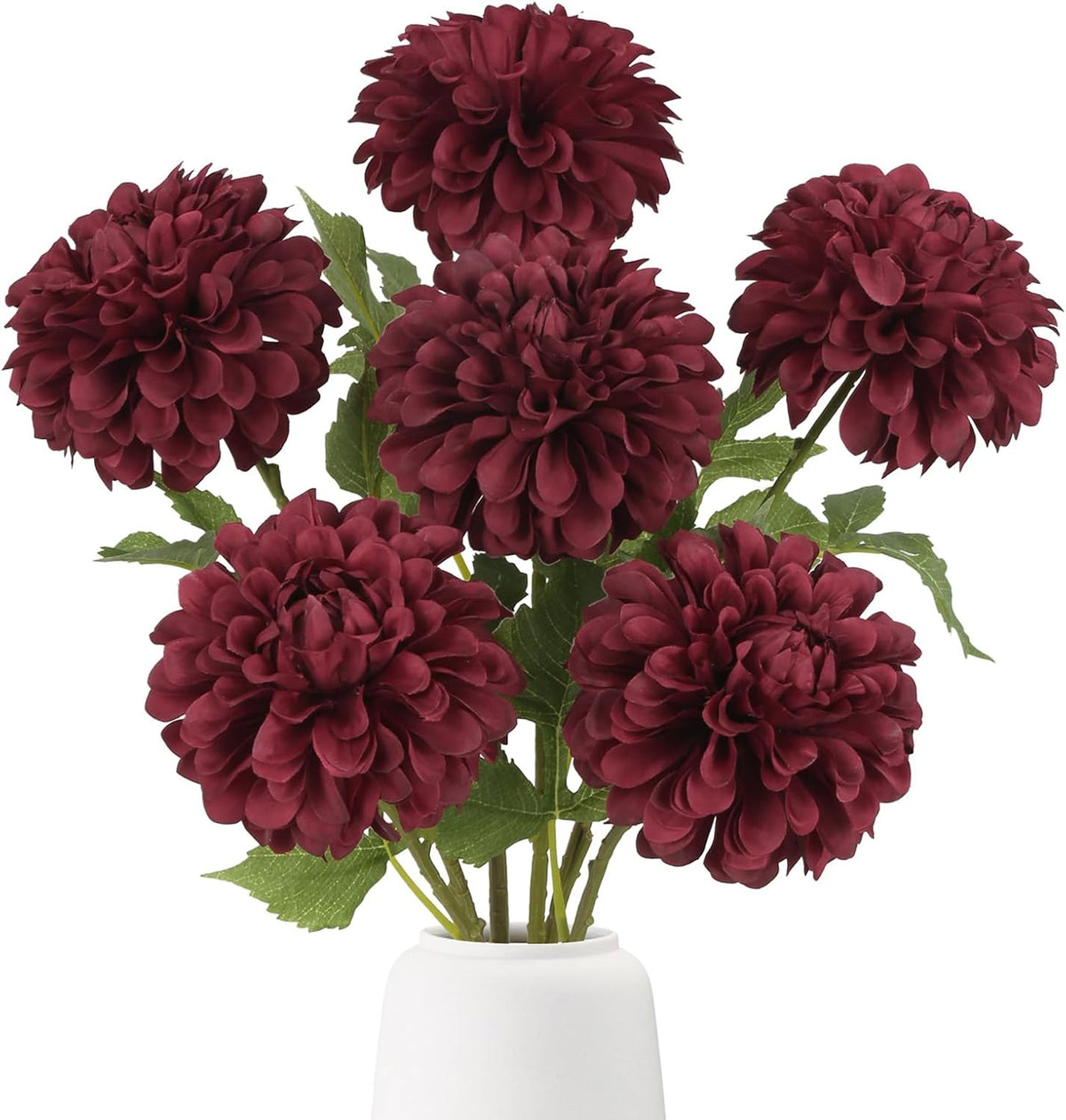 6Pcs Dahlia Artificial Flowers, 19.7" Fake Silk Dahlias Faux Flowers with Stems for DIY Wedding Centerpieces Arrangements Bridal Shower Party Home Decoration(Dusty Pink)