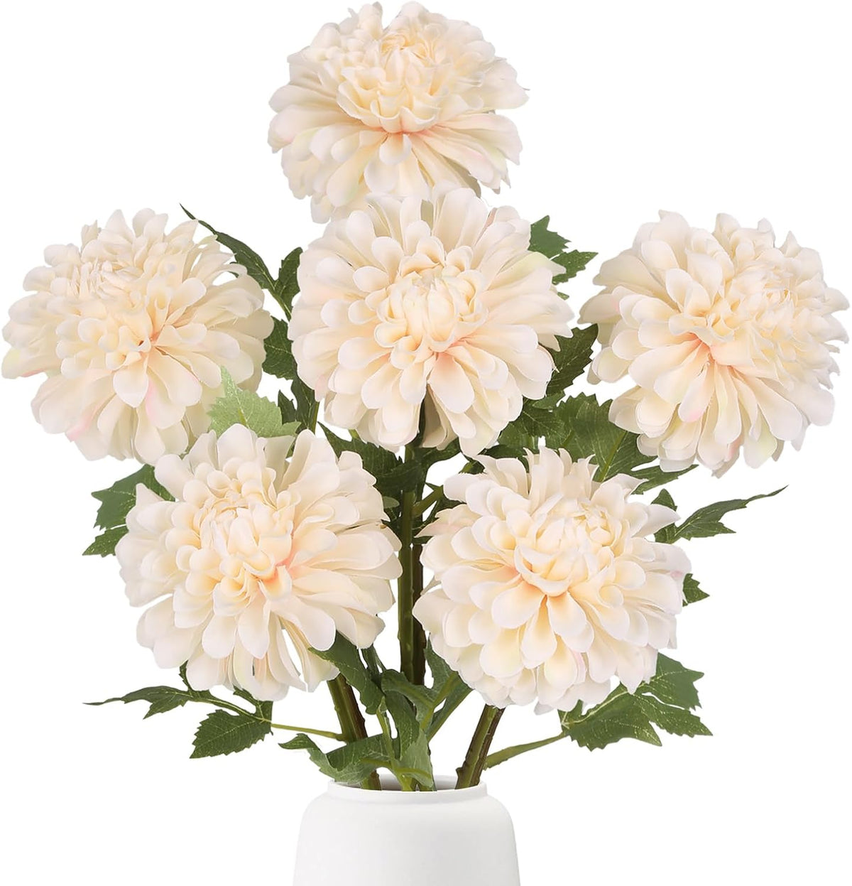 6Pcs Dahlia Artificial Flowers, 19.7" Fake Silk Dahlias Faux Flowers with Stems for DIY Wedding Centerpieces Arrangements Bridal Shower Party Home Decoration(Dusty Pink)