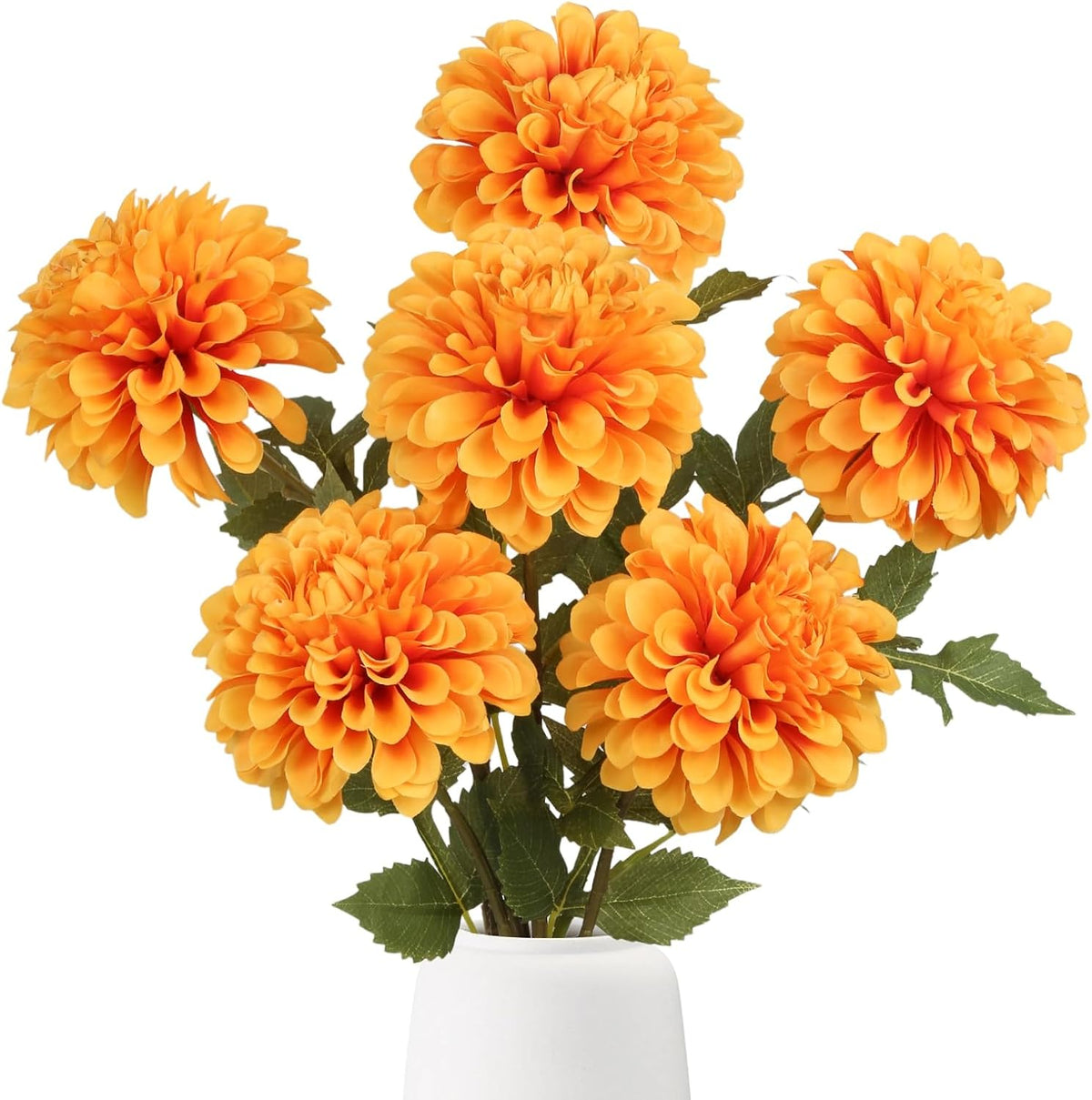 6Pcs Dahlia Artificial Flowers, 19.7" Fake Silk Dahlias Faux Flowers with Stems for DIY Wedding Centerpieces Arrangements Bridal Shower Party Home Decoration(Dusty Pink)