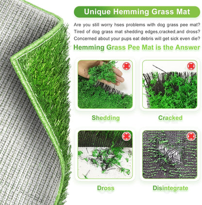 Dog Toilet Indoor Puppy Training Pad, Dog Potty Pet Training Grass Mat, Removable Waste Tray for Easier Clean Up, Artificial Turf, 25"×20"