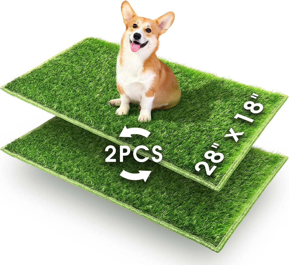 Dog Toilet Indoor Puppy Training Pad, Dog Potty Pet Training Grass Mat, Removable Waste Tray for Easier Clean Up, Artificial Turf, 25"×20"