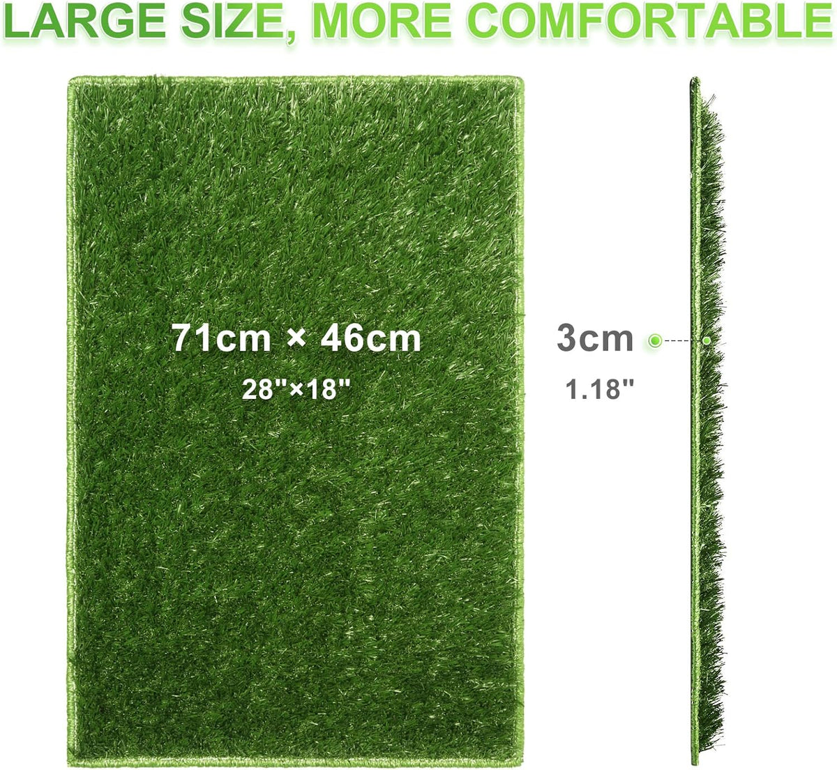 Dog Toilet Indoor Puppy Training Pad, Dog Potty Pet Training Grass Mat, Removable Waste Tray for Easier Clean Up, Artificial Turf, 25"×20"