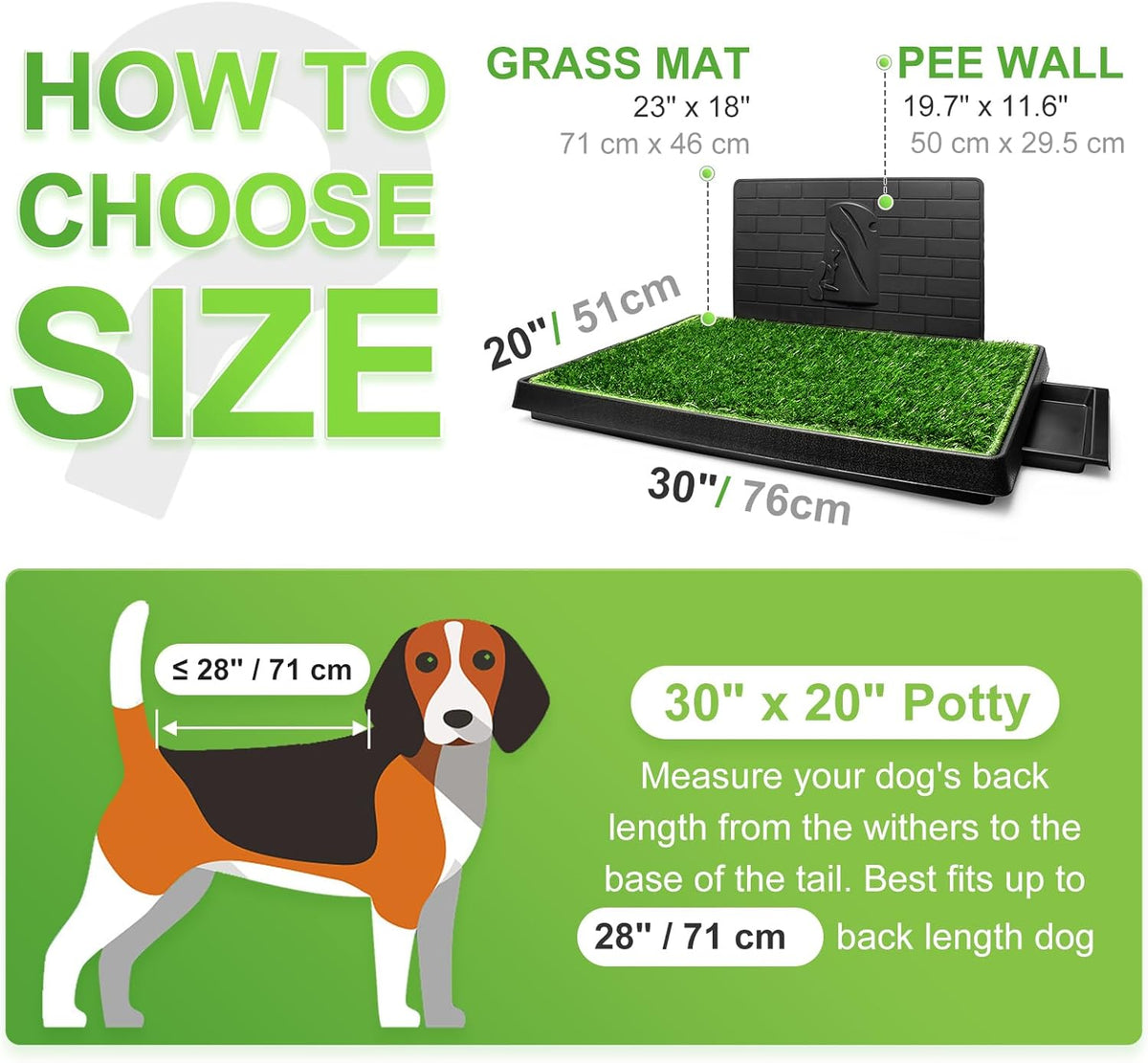 Dog Toilet Indoor Puppy Training Pad, Dog Potty Pet Training Grass Mat, Removable Waste Tray for Easier Clean Up, Artificial Turf, 25"×20"