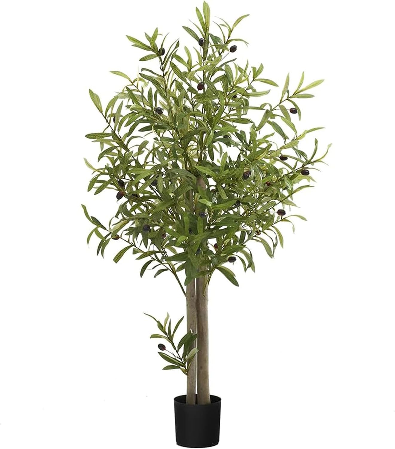 5ft Artificial Bamboo Tree - Indoor Faux Plant | Plastic Construction, 150 cm Height, 45 cm Width, 3 kg Weight, Black Pot Included, Foldable Canes, 15 Tips