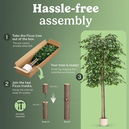 5ft Artificial Bamboo Tree - Indoor Faux Plant | Plastic Construction, 150 cm Height, 45 cm Width, 3 kg Weight, Black Pot Included, Foldable Canes, 15 Tips
