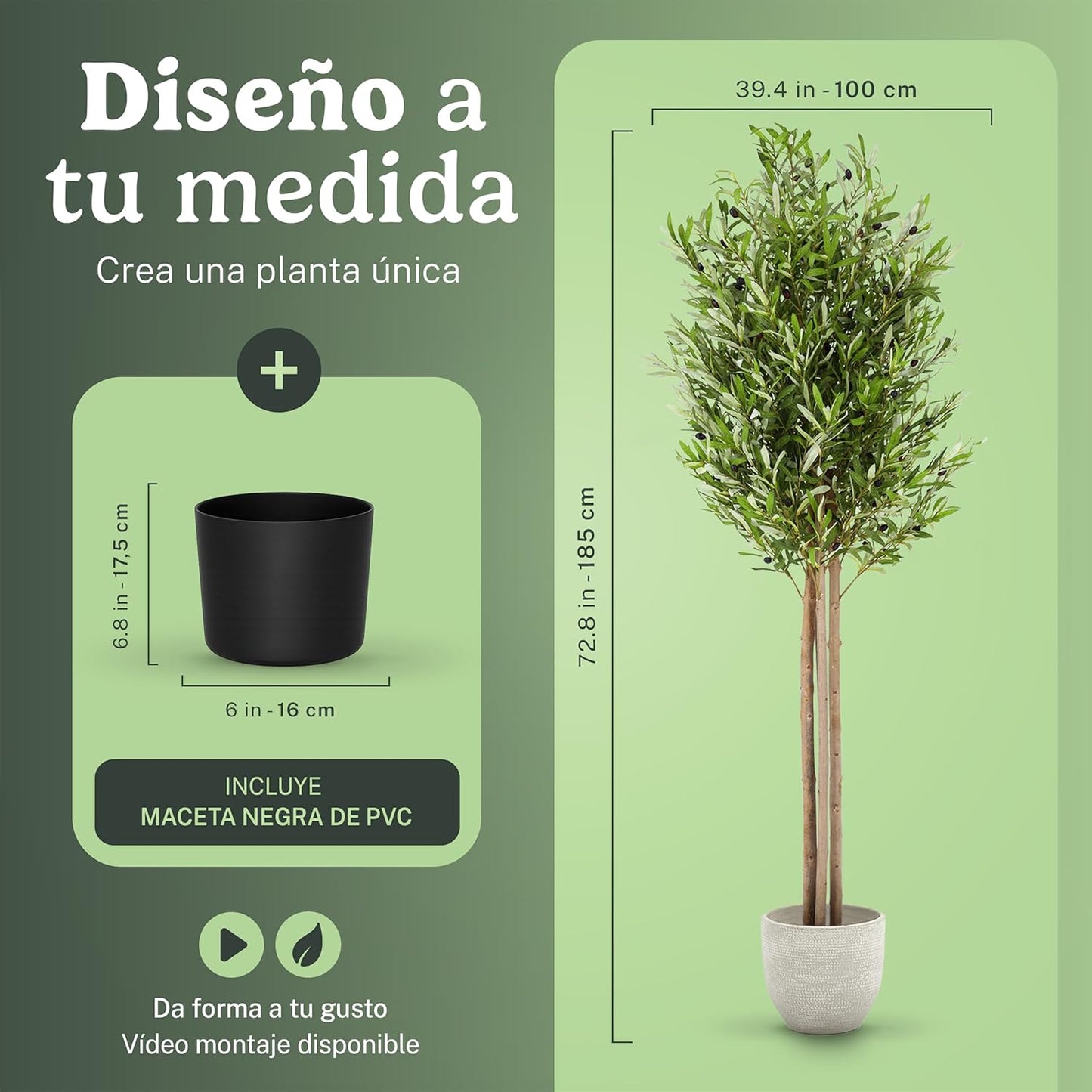 5ft Artificial Bamboo Tree - Indoor Faux Plant | Plastic Construction, 150 cm Height, 45 cm Width, 3 kg Weight, Black Pot Included, Foldable Canes, 15 Tips