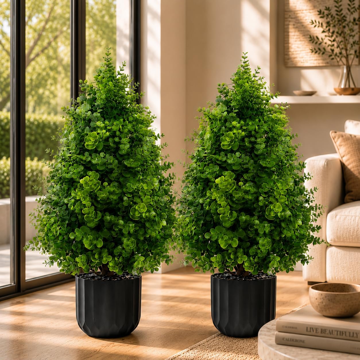 3.7FT Artificial Bougainvillea Tree Indoor Outdoor,Faux Silk Floral Tree Bougainvillea Potted Plant with Flowers Realistic Wood Trunk, Tall Faux Flowering Tree for Front Porch Home Garden Patio