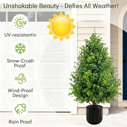 3.7FT Artificial Bougainvillea Tree Indoor Outdoor,Faux Silk Floral Tree Bougainvillea Potted Plant with Flowers Realistic Wood Trunk, Tall Faux Flowering Tree for Front Porch Home Garden Patio