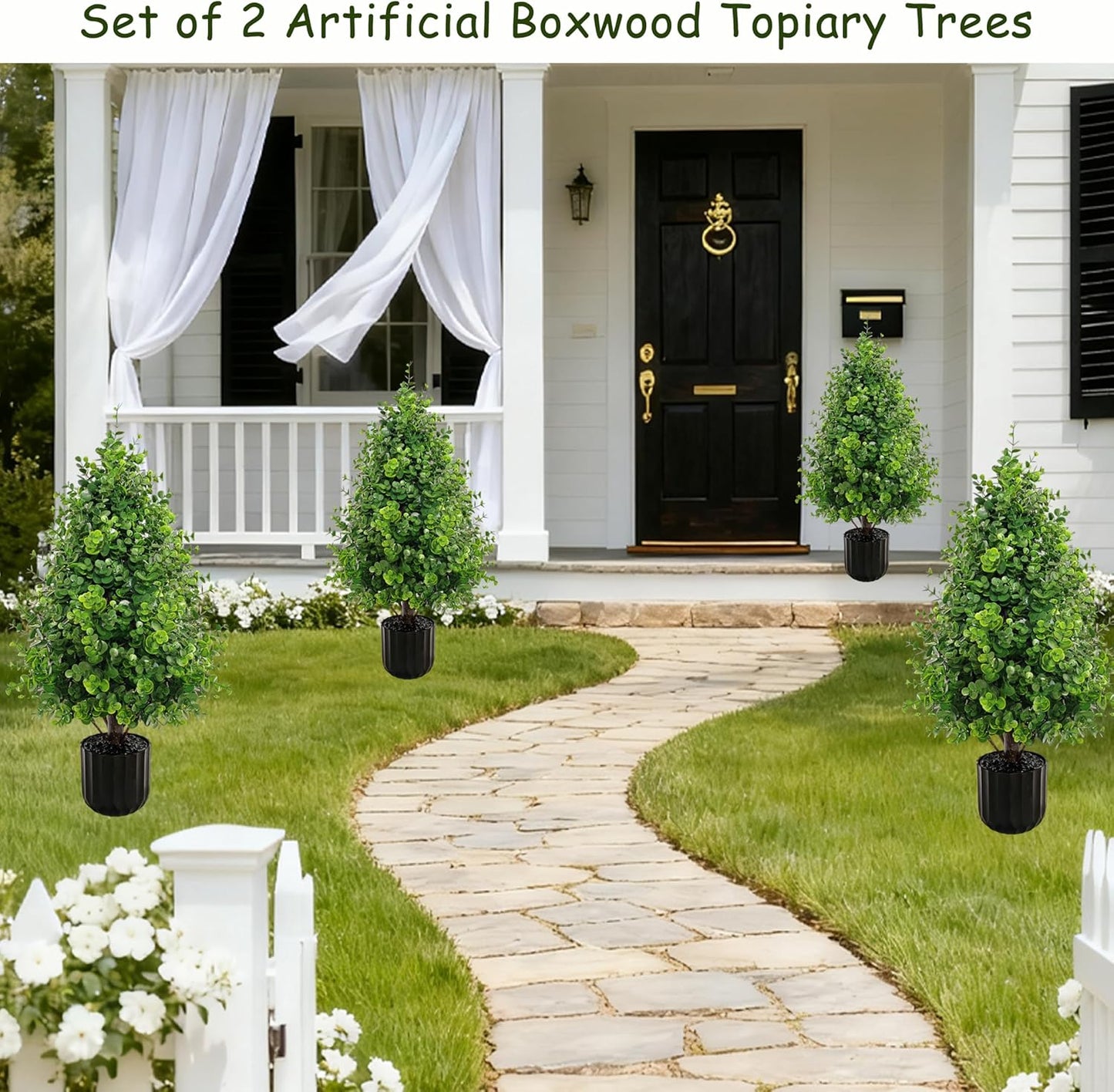 3.7FT Artificial Bougainvillea Tree Indoor Outdoor,Faux Silk Floral Tree Bougainvillea Potted Plant with Flowers Realistic Wood Trunk, Tall Faux Flowering Tree for Front Porch Home Garden Patio