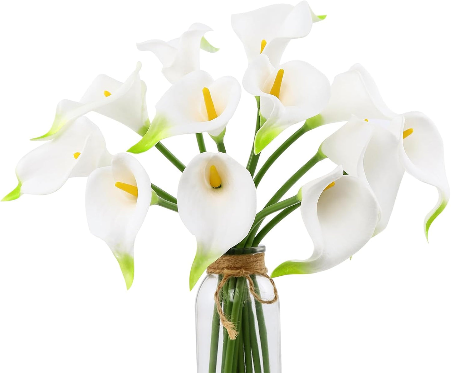 20Pcs Artificial Calla Lily Flower Real Touch Latex Flowers for DIY Wedding Bouquet Party Home Decor (Coral)