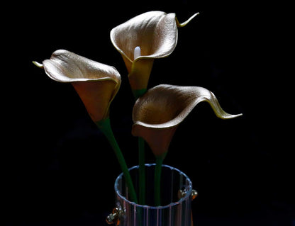 20Pcs Artificial Calla Lily Flower Real Touch Latex Flowers for DIY Wedding Bouquet Party Home Decor (Coral)