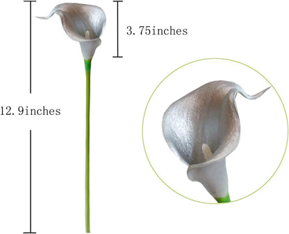 20Pcs Artificial Calla Lily Flower Real Touch Latex Flowers for DIY Wedding Bouquet Party Home Decor (Coral)