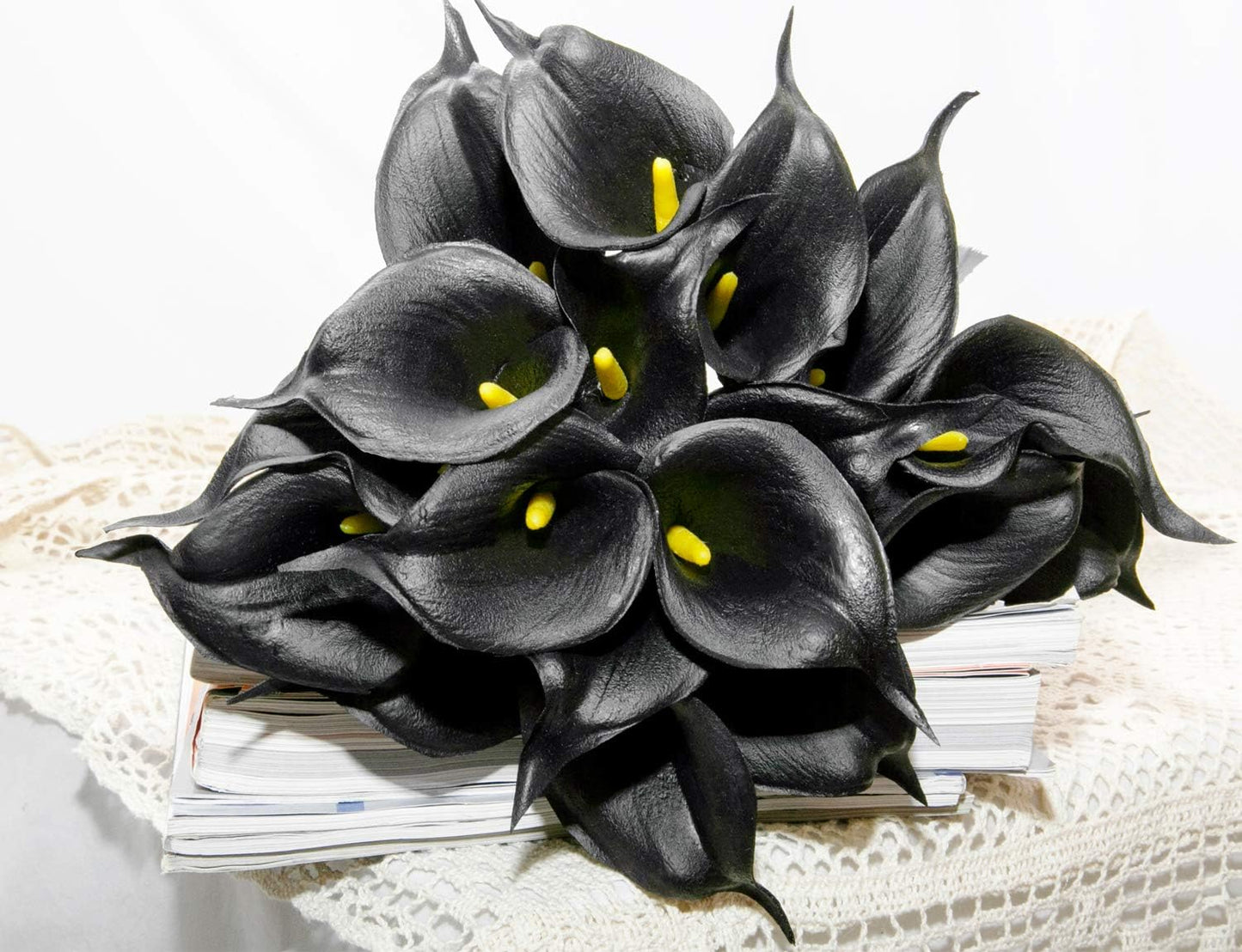 20Pcs Artificial Calla Lily Flower Real Touch Latex Flowers for DIY Wedding Bouquet Party Home Decor (Coral)