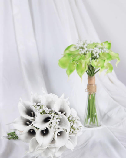 20Pcs Artificial Calla Lily Flower Real Touch Latex Flowers for DIY Wedding Bouquet Party Home Decor (Coral)