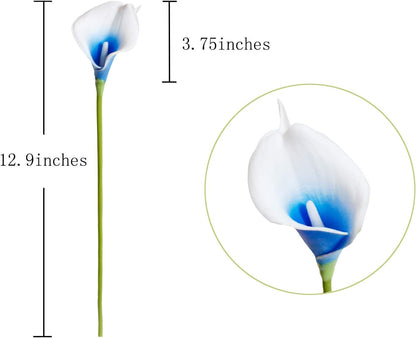 20Pcs Artificial Calla Lily Flower Real Touch Latex Flowers for DIY Wedding Bouquet Party Home Decor (Coral)