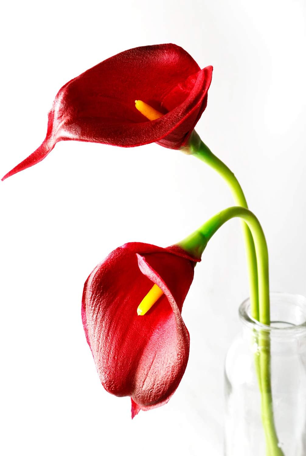 20Pcs Artificial Calla Lily Flower Real Touch Latex Flowers for DIY Wedding Bouquet Party Home Decor (Coral)