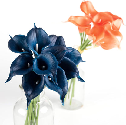 20Pcs Artificial Calla Lily Flower Real Touch Latex Flowers for DIY Wedding Bouquet Party Home Decor (Coral)