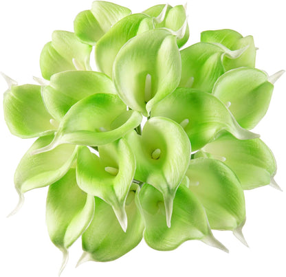 20Pcs Artificial Calla Lily Flower Real Touch Latex Flowers for DIY Wedding Bouquet Party Home Decor (Coral)