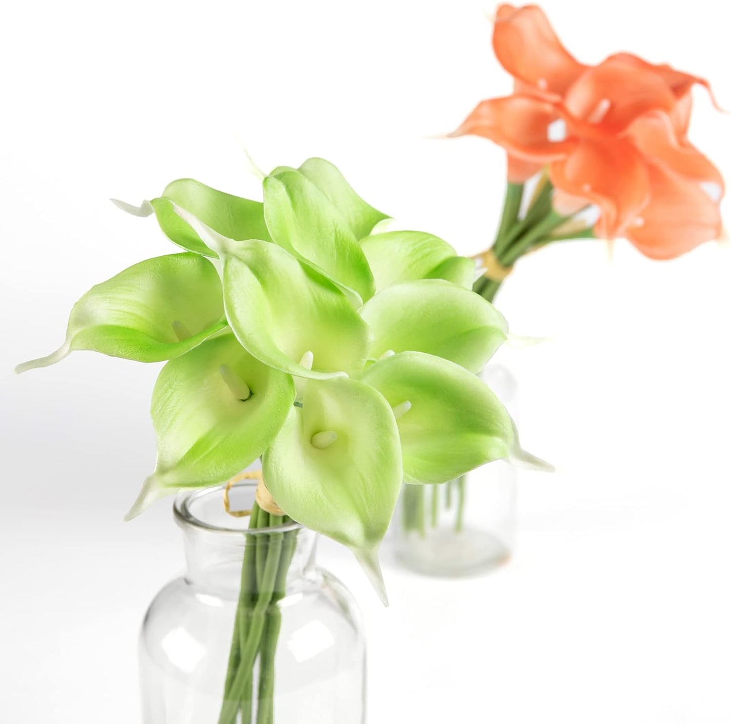 20Pcs Artificial Calla Lily Flower Real Touch Latex Flowers for DIY Wedding Bouquet Party Home Decor (Coral)