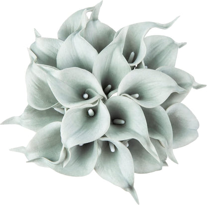 20Pcs Artificial Calla Lily Flower Real Touch Latex Flowers for DIY Wedding Bouquet Party Home Decor (Coral)