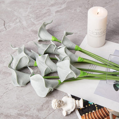 20Pcs Artificial Calla Lily Flower Real Touch Latex Flowers for DIY Wedding Bouquet Party Home Decor (Coral)