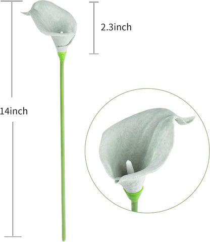 20Pcs Artificial Calla Lily Flower Real Touch Latex Flowers for DIY Wedding Bouquet Party Home Decor (Coral)