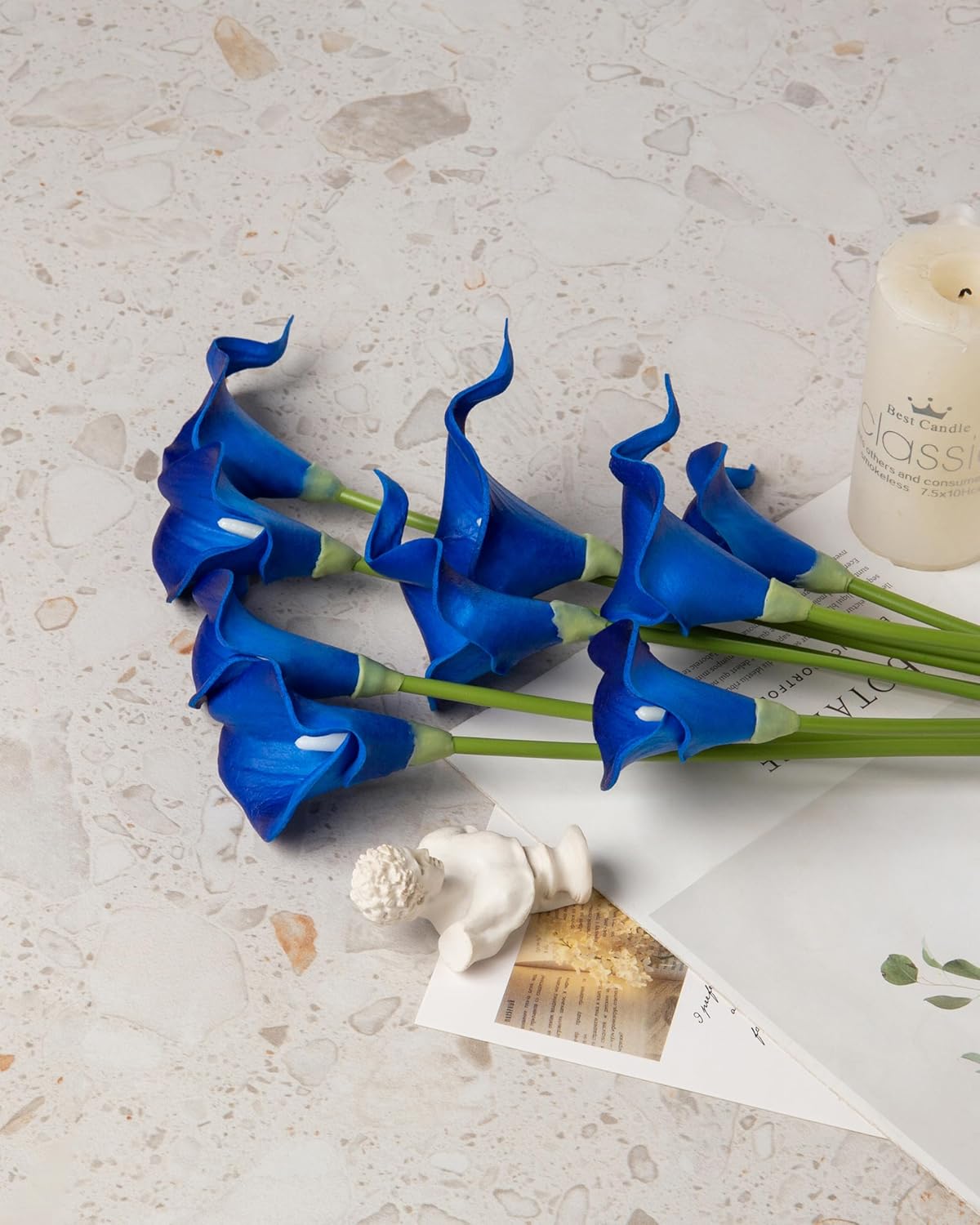 20Pcs Artificial Calla Lily Flower Real Touch Latex Flowers for DIY Wedding Bouquet Party Home Decor (Coral)