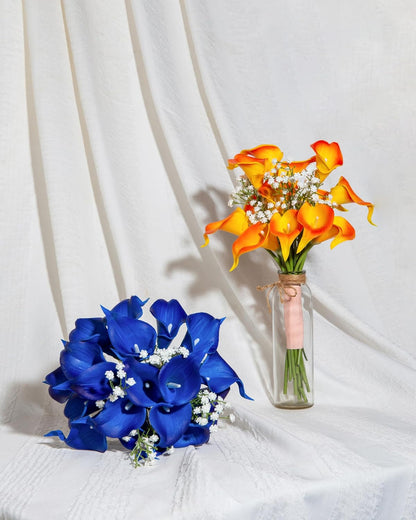 20Pcs Artificial Calla Lily Flower Real Touch Latex Flowers for DIY Wedding Bouquet Party Home Decor (Coral)