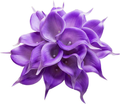 20Pcs Artificial Calla Lily Flower Real Touch Latex Flowers for DIY Wedding Bouquet Party Home Decor (Coral)