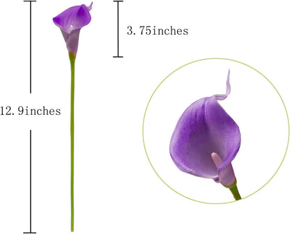 20Pcs Artificial Calla Lily Flower Real Touch Latex Flowers for DIY Wedding Bouquet Party Home Decor (Coral)