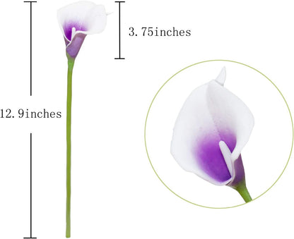 20Pcs Artificial Calla Lily Flower Real Touch Latex Flowers for DIY Wedding Bouquet Party Home Decor (Coral)