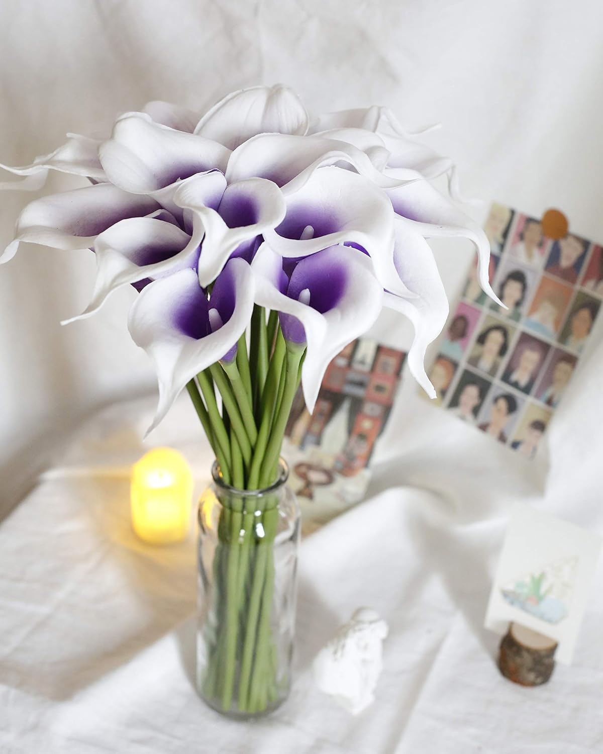 20Pcs Artificial Calla Lily Flower Real Touch Latex Flowers for DIY Wedding Bouquet Party Home Decor (Coral)