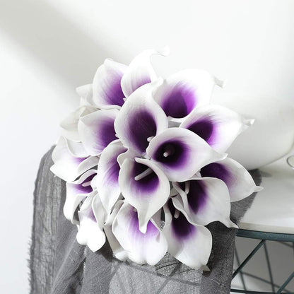 20Pcs Artificial Calla Lily Flower Real Touch Latex Flowers for DIY Wedding Bouquet Party Home Decor (Coral)