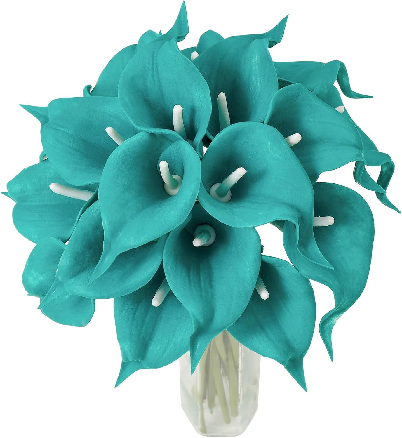 20Pcs Artificial Calla Lily Flower Real Touch Latex Flowers for DIY Wedding Bouquet Party Home Decor (Coral)