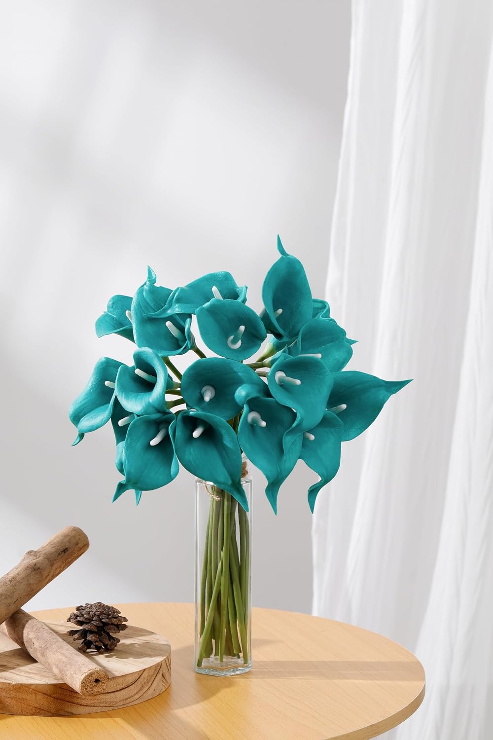 20Pcs Artificial Calla Lily Flower Real Touch Latex Flowers for DIY Wedding Bouquet Party Home Decor (Coral)