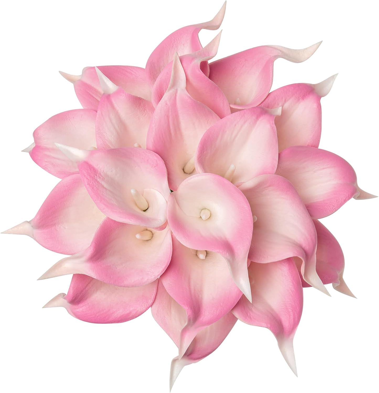 20Pcs Artificial Calla Lily Flower Real Touch Latex Flowers for DIY Wedding Bouquet Party Home Decor (Coral)