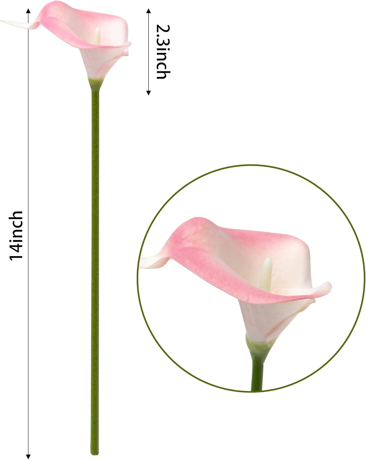 20Pcs Artificial Calla Lily Flower Real Touch Latex Flowers for DIY Wedding Bouquet Party Home Decor (Coral)