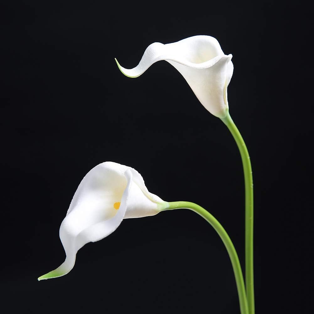 20Pcs Artificial Calla Lily Flower Real Touch Latex Flowers for DIY Wedding Bouquet Party Home Decor (Coral)
